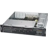 Supermicro CSE-825MBTQC-R802LPB, Rack, Server, Schwarz, ATX, EATX, 2U, HDD, LAN, Leistung, Stromausfall, System