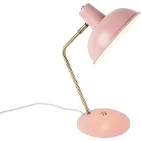 QAZQA Retro Tischleuchte Rosa mit Bronze - Milou