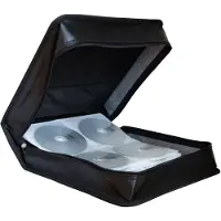MediaRange BOX93, Geldbörsenhülle, 200 Disks, Schwarz, Kunstleder, Fleece, 120 mm, Schwarz