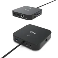 I-Tec USB-C Dual Display Docking Station with Power Delivery 100 W, Kabelgebunden, USB 3.2 Gen 1 (3.1 Gen 1) Type-C, 100 W, 3,5 mm, 10,100,1000 Mbit/s, Schwarz