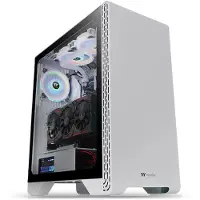 Thermaltake S300 TG Snow, Midi Tower, PC, Weiß, ATX, micro ATX, Mini-ITX, SPCC, 17 cm