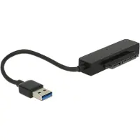 DeLOCK 62742, USB Typ-A, SATA, Schwarz, Grau, 0,15 m, JMS567, 6 Gbit/s