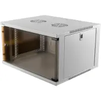 Deltaco 19-5406W, Wandmontiertes Regal, 6U, 50 kg, Sperrschloss, Verstellbare Füße, Weiß