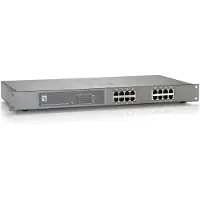Level One 16-Port-Fast Ethernet-PoE-Switch, 480W, 802.3at PoE+, Unmanaged, Fast Ethernet (10/100), Vollduplex, Power over Ethernet (PoE), Rack-Einbau
