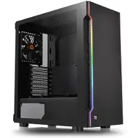 Thermaltake H200 TG RGB, Midi Tower, PC, Schwarz, ATX, micro ATX, Mini-ITX, SPCC, 18 cm