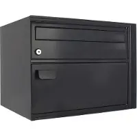 Rottner Paketbriefkasten Enzian, CH-Norm, Wandmontage/freistehend, 2 Fächer, Zylinderschloss/Schnappverschluss, 2 Schlüssel, B 415 x T 305 x H 310 mm