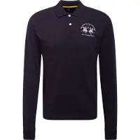 La Martina Schwarzes Langarm-Poloshirt Für Herren