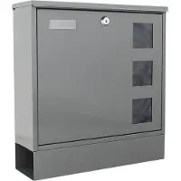 Rottner Briefkasten Postale, Wandmontage, Namensschlid/Postrolle/Sichtfenster, Zylinderschloss, 2 Schlüssel, Stahlblech, B 365 x T 120 x H 380 mm