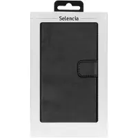 Selencia Apple iPhone SE (2016) / 5 / 5s Hülle - Echtes Leder - - Klapphülle - Schwarz