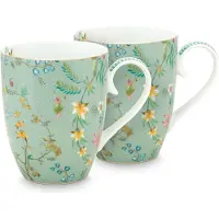 Pip studio Becher Jolie Flowers Blue Large 350 ml (2-Stück)