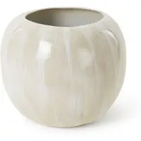 Broste Copenhagen Apple Vase Steingut antik weiß - Ø41,5XH34,5CM