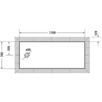 Duravit DU Duschwanne Tempano, 1700x700mm Rechteck, Weiß