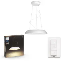 Philips White ambience Amaze Pendelleuchte weiß + Dimmschalter, Intelligente Hängeleuchte, Bluetooth/Zigbee, Weiß, LED, Metall, Kunststoff, Nicht austauschbare(s) Leuchtmittel