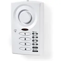 Nedis Tür- und Fensteralarm mit Sirene - Magnetischer Sensor / Tastenfeld - Batteriebetrieben - 3x AAA/LR03 - 85 dB - Weiss