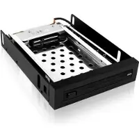 Icy Box IB-2216StS, 1bay 2.5" SATA Wechselrahmen, 1x 2,5" SATA HDD zu 1x SATA Host, schwarz, 8,89 cm (3.5"), Speicherlaufwerkbehälter, Schwarz, 2.5", SATA, SATA II, Aluminium, Kunststoff
