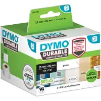 Dymo Durable 2112286 Etikett Schwarz auf Weiß (25 mm x 25 mm)
