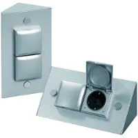 Thebo 2-fach Schuko Steckdosenelement ST 3900 ST/2 mit EDELSTAHL Gehäuse / Mehrfachsteckdose