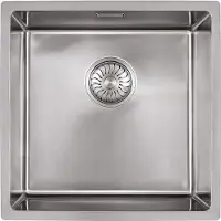 Caressi 1-Becken Spüle CABLPP40R10 ohne Hahnbank, Edelstahl / ab 50 cm Schrankbreite / Auflage / Unterbau / flächenbündig