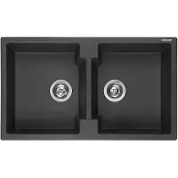 Reginox Amsterdam 20 Küchenspüle mit Doppelbecken schwarz metallic