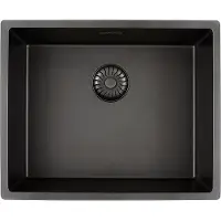 Solido flächenbündige Spüle CAGRPP50BK-FL Black Line, Schwarz