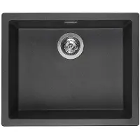 Reginox R30844 Regi Granit Spüle AMSTERDAM 50 Black Silvery ab 60 cm Schrankbreite / Auflagespüle / Unterbau / Einbauspüle