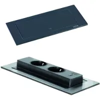 Evoline Backflip schwarz matt - versenkbare Einbau-Steckerleiste mit 2 Steckdosen und einem USB C