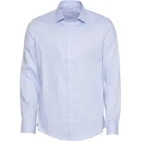 Seidensticker Businesshemd "Schwarze Rose", Herren, Gr. XL43, normale Ärmellängen, blau, 100% Baumwolle, unifarben, slim fit, 2-Knopf-Manschette, Hemden Businesshemd, Slim 1/1 Kentkragen Uni