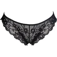 After Eden Brasilslip , Damen, Gr. S, schwarz, Spitze, Obermaterial: 52% Nylon, 36% Polyamid, 12% Elasthan, körpernah, Unterhosen Brasilslip, mit floraler Spitze, feminin, bequem, weich, elastisch, eng