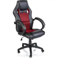 Tresko Racing Chefsessel Bürostuhl Drehstuhl Sportsitz Bürosessel Schreibtischstuhl schwarz/rot