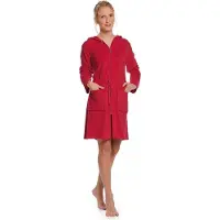 Sans marque fashion Damen Kapuzenmantel 031 mit Reißverschluss M | rot - rot