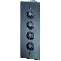 Thebo 4-fach Energie-Ecksäule ST 3007/320 in Schwarz / Ecksteckdosen / Steckdosenleiste / Steckdosen