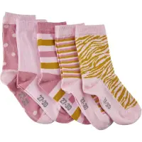 Minymo Socken - 5er-Pack - Pink m. Streifen - - 19/22 - Socken
