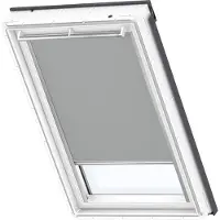 Velux Verdunkelungsrollo uni grau manuell Rahmen aluminium DKL 206 0705S