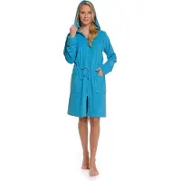Sans marque Damen Kapuzenmantel 031 mit Reißverschluss S | türkis - blau