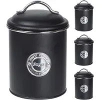 Eh Excellent Houseware Edle schwarze Küchenbehälter für Kaffee, Tee und Zucker