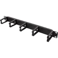 Deltaco 19-3, Kabelmanagementtafel, Schwarz, 1U, 483 mm, 82 mm, 44 mm