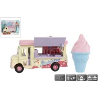 Toychamp kleintransporter Eiscreme Junior 11 cm gelb/rosa 2-teilig