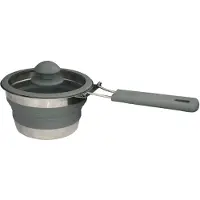 Eurotrail Kochtopf faltbar 1 liter silikon / edelstahl grau