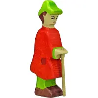 Holztiger Hirte mit Stab