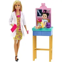 Mattel Barbie Beruf spielen Set Baby Arzt blond GTN51