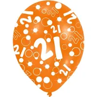 Amscan 6 Latexballons Globaldruck 21 Jahre 27,5 cm / 11'