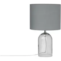 Beliani Tischlampe Grau Rauchglas 44 cm runder Stoffschirm Vasenform Kabel mit Schalter Minimalistisches Design