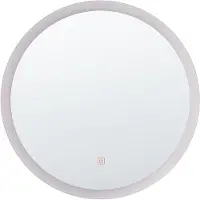 Beliani Badspiegel Silber / Transparent 58 x 58 cm mit LED-Beleuchtung und Touch-Sensor-Schalter Badezimmer Schlafzimmer rund Modernes Design