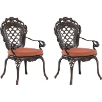 Beliani Gartenstuhl 2er Set Dunkelbraun Aluminium Retro-Optik Gartenmöbel Bistro