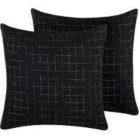 Beliani DEKOKISSEN 2er-Set Schwarz 45/45 cm Bellflower