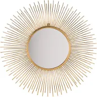 Beliani Metallic-Strahlenspiegel für die Wand, Ø 80 cm, Gold, CILLY