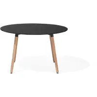 Beliani ESSTISCH 120/120/74 cm Schwarz, Hellbraun Rund Bovio