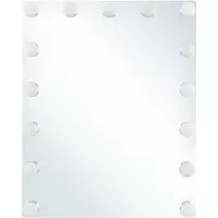 Beliani Badspiegel Transparent 40 x 50 cm Eisen mit LED-Beleuchtung Rechteckig Modern