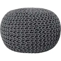 Beliani Bilini Pouf 50 x 35 cm dunkelgrau CONRAD
