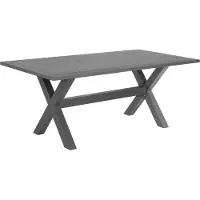 Beliani Gartentisch Grau Aluminium Rechteckig 200 x 105 cm X-Beine Modernes Design Tisch für 6 Personen Terrasse Outdoor Ausstattung